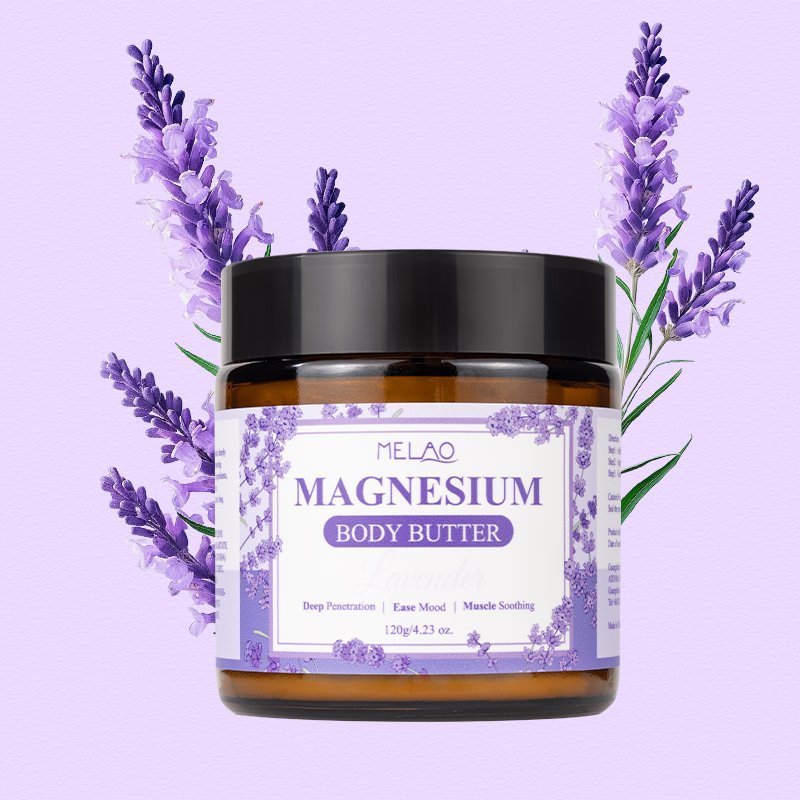 Organic Magnesium Lotion Sleep Cream Skin Hydrating Leg Calming Lavender Body Butter Magnesium Lotion For Babies