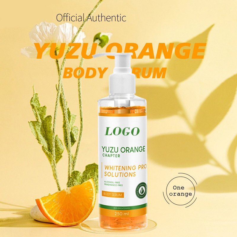 Organic skin is delicate shiny and not greasy korean skin care body lotion yuzu serum orange lotion glitter vitamin c