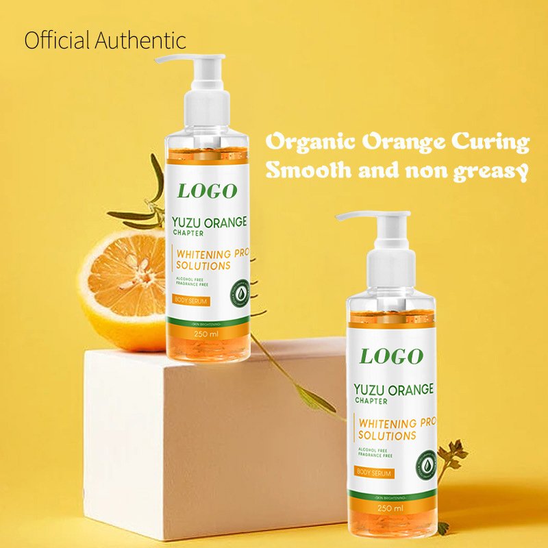 Organic skin is delicate shiny and not greasy korean skin care body lotion yuzu serum orange lotion glitter vitamin c