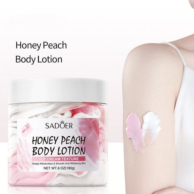SADOER Honey Peach Body Lotion Africa Deeply Moisturizes Smooth and Whitening Skin Cream Body Lotion 180g