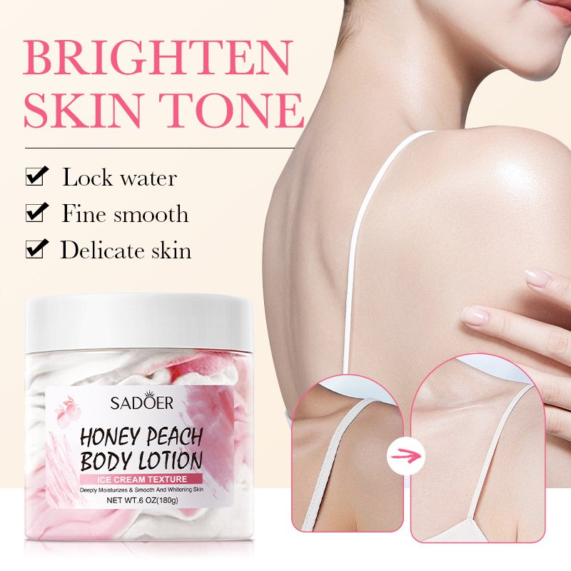 SADOER Honey Peach Body Lotion Africa Deeply Moisturizes Smooth and Whitening Skin Cream Body Lotion 180g