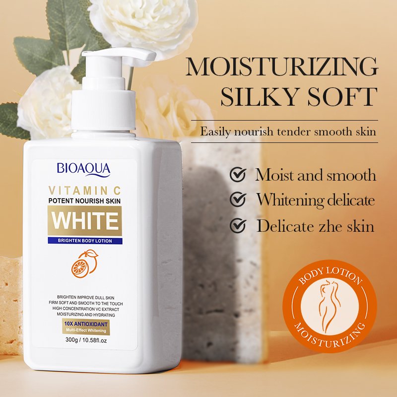 BIOAQUA Custom Private Label Organic Vitamin C Lotion Body Cream Moisturizing Whitening Body Lotion For Black Skin