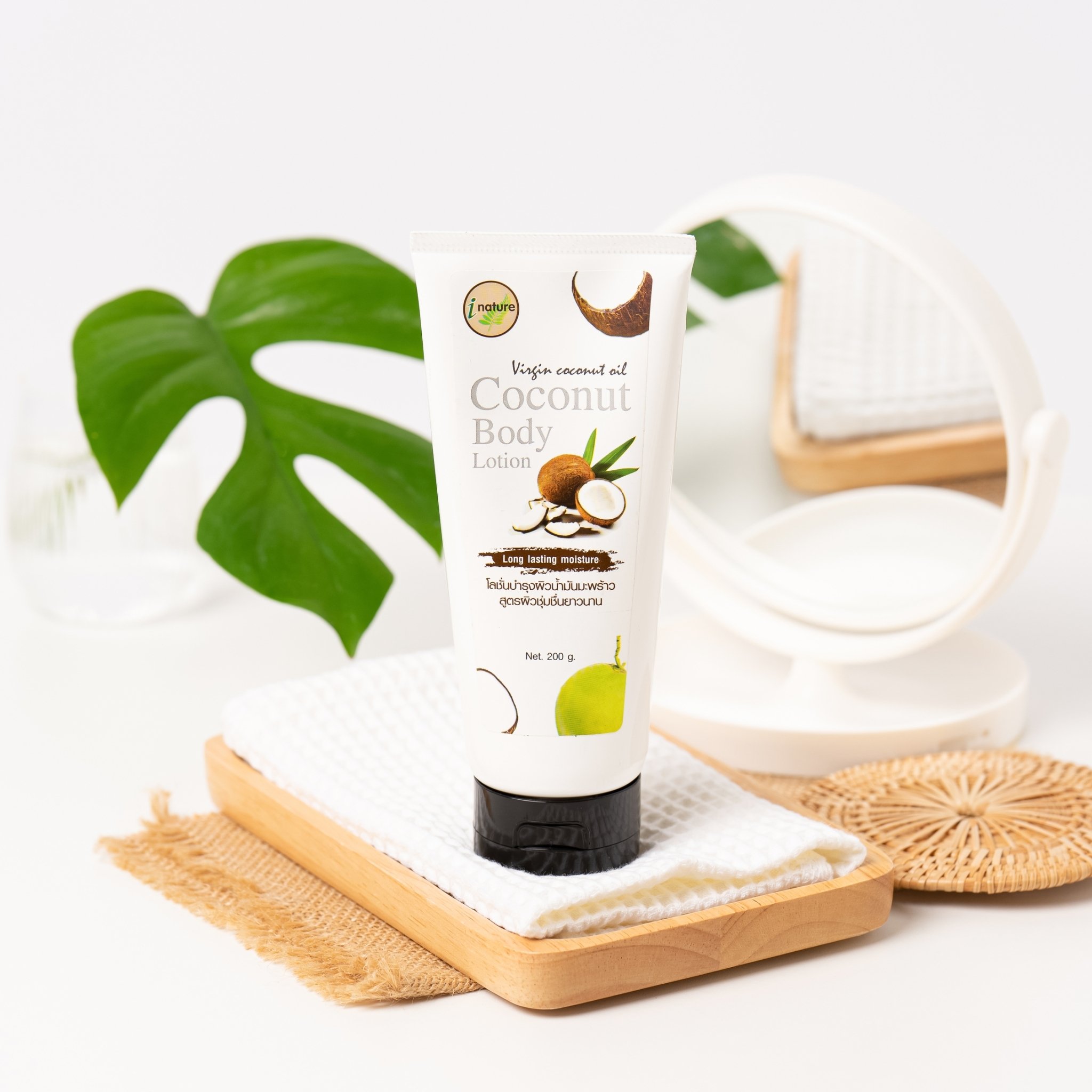 I-Nature 100ml Natural Coconut Body Lotion Hydrating and Moisturizing Treatment For All Skins Premium Product in Thailand