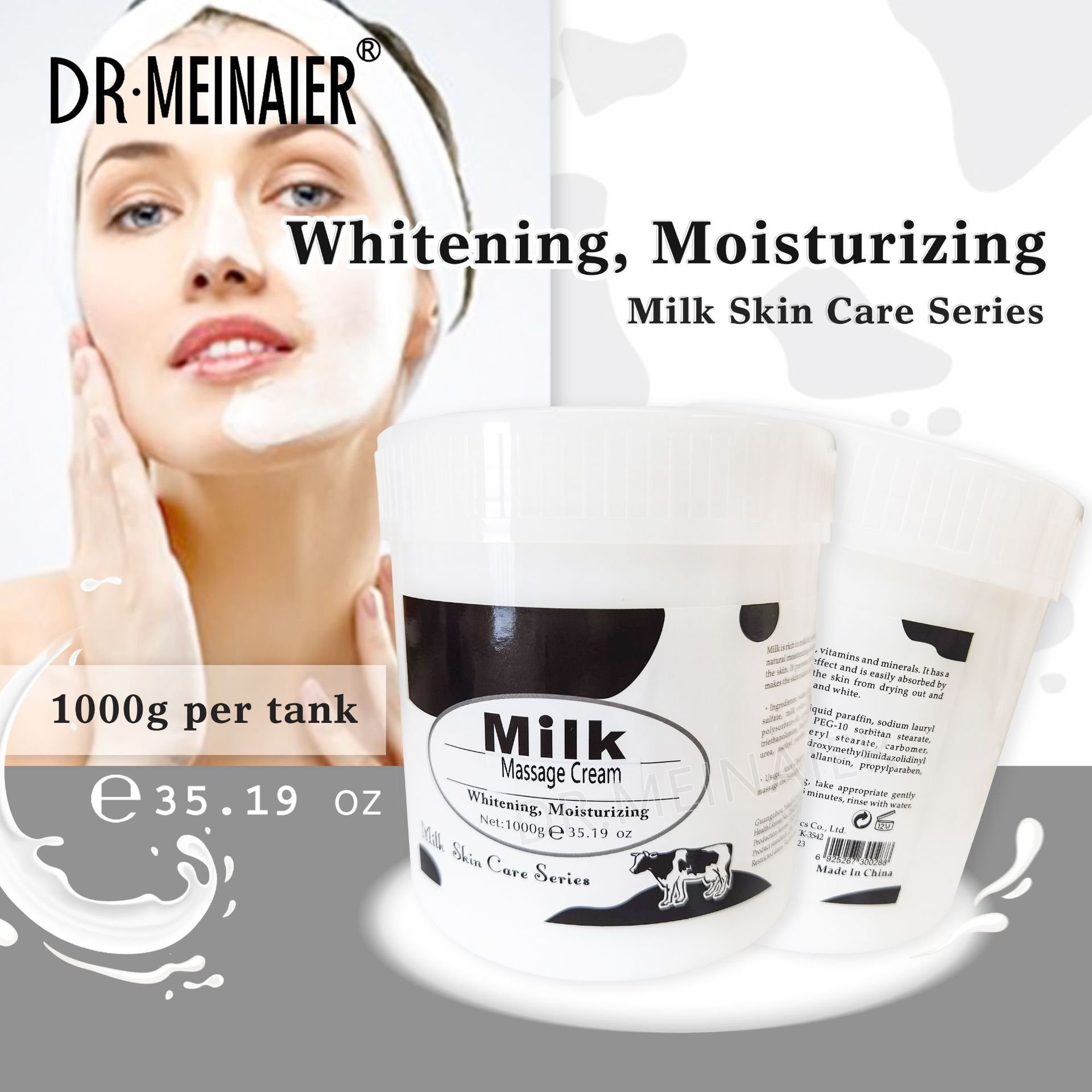 DRMEINAIER wholesale lavender body cream Moisturizing whitening cream brightening milk collagen rose massage cream 1000ml