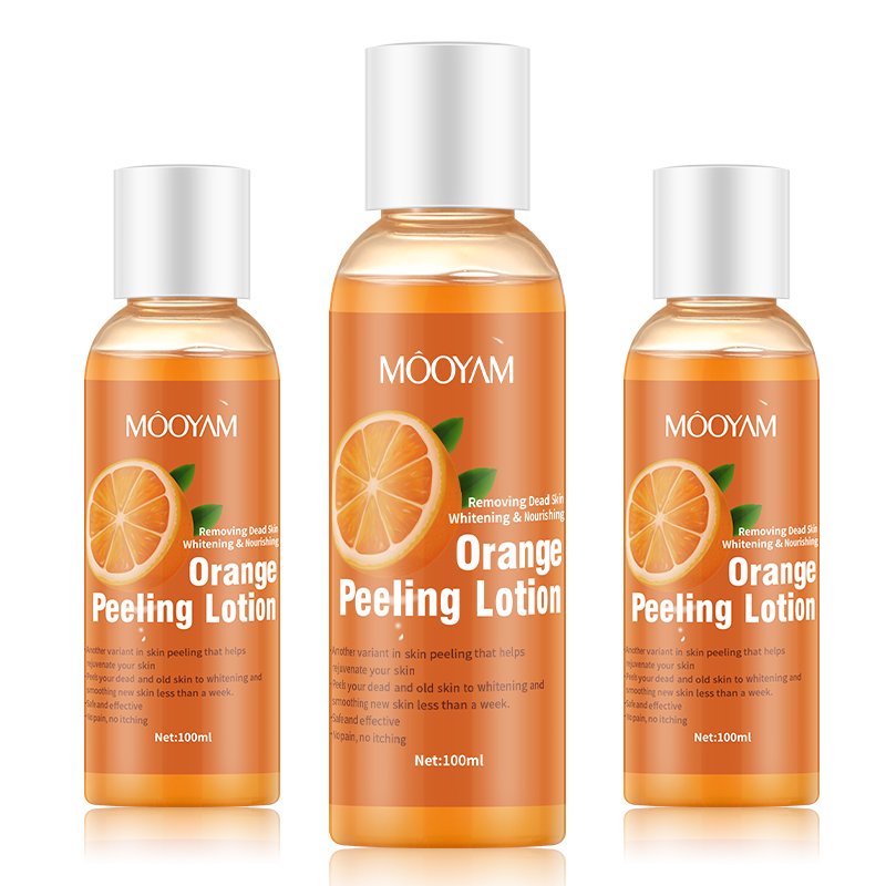 Wholesale organic aha bha skin care peel off lotion black skin whitening orange body peeling lotion