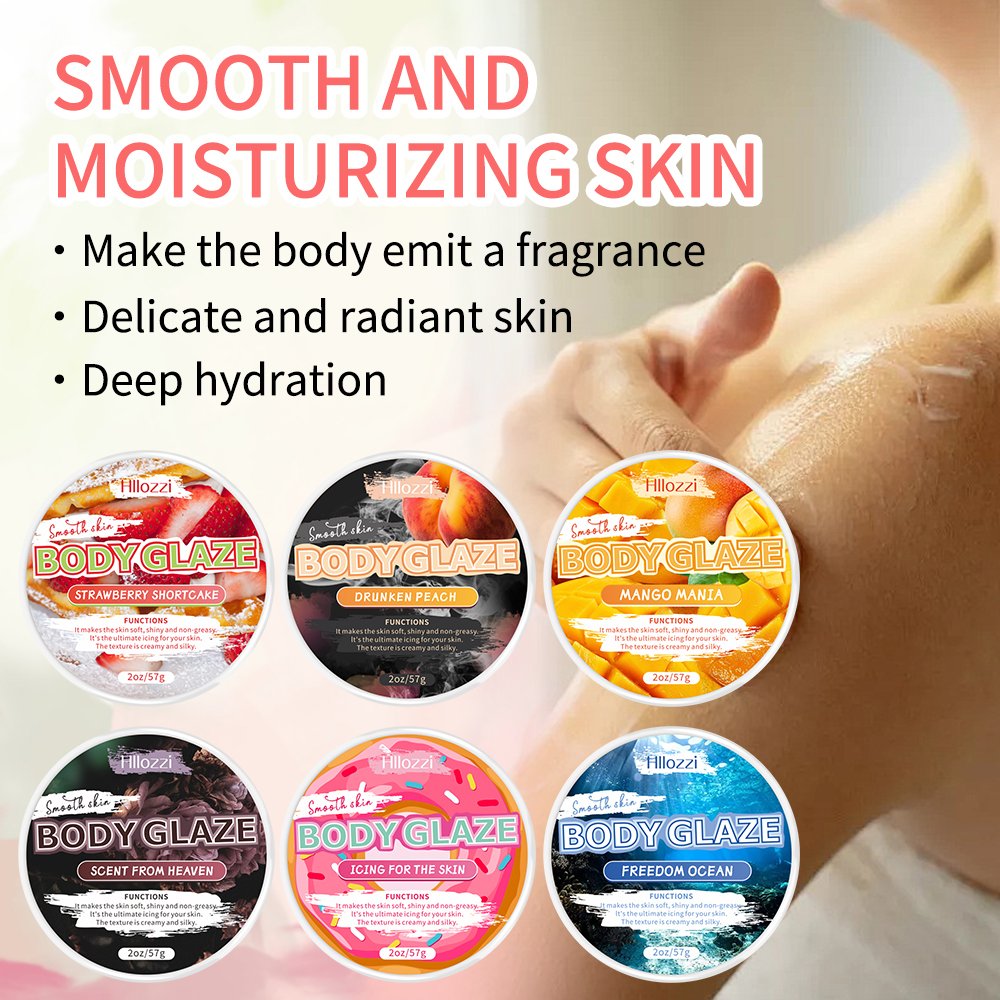 2oz/57g Hllozzi New strawberry BODY GLAZE Whitening Body Lotion Pick Your Scent with Products Shea Butter Body Care Cream