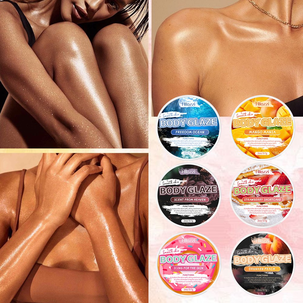 2oz/57g Hllozzi New strawberry BODY GLAZE Whitening Body Lotion Pick Your Scent with Products Shea Butter Body Care Cream