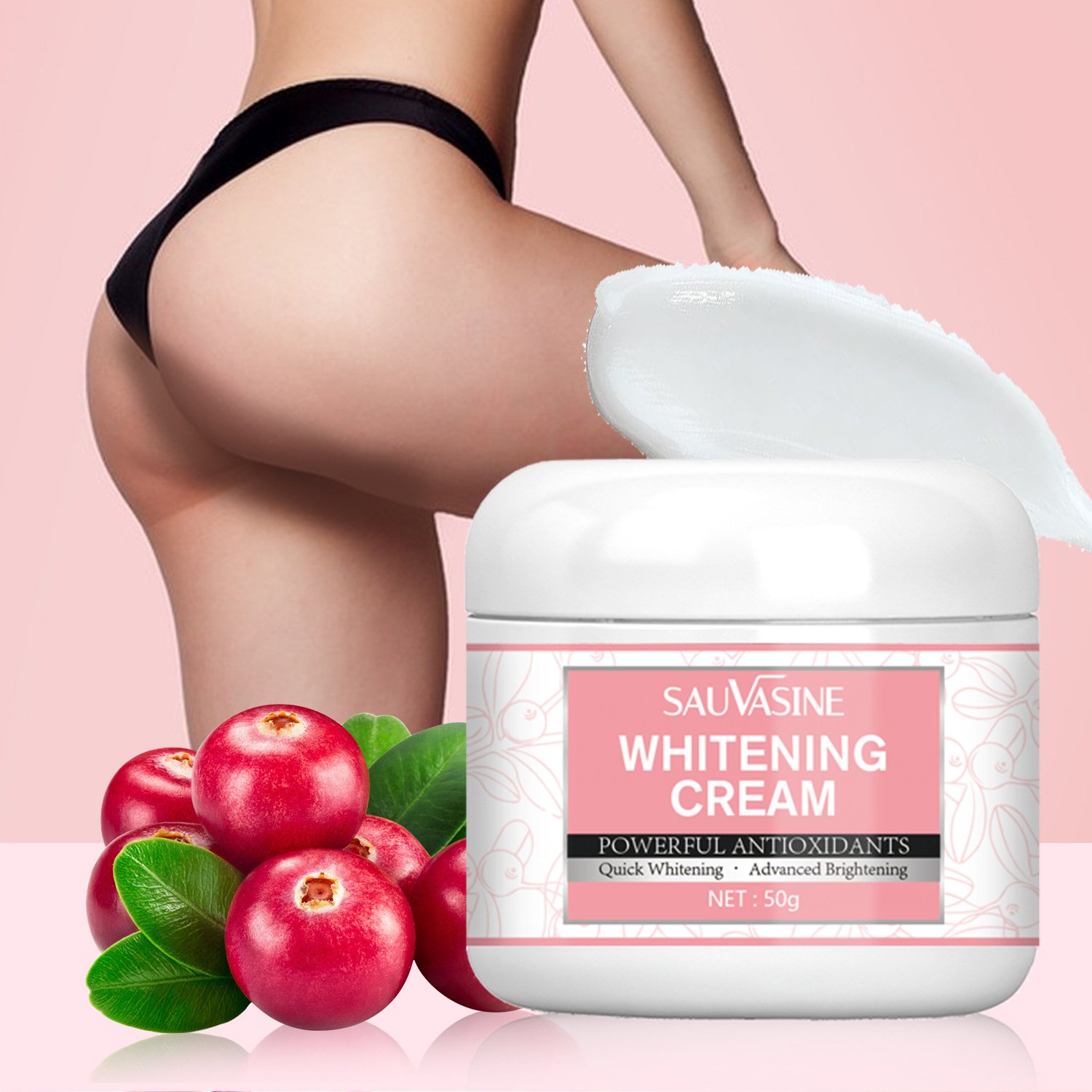 Private Label Organic Whitening Cream Smooth Skin Nourishing Body Face Bikini Area Intimate Sensitive Zones Brightening Lotion