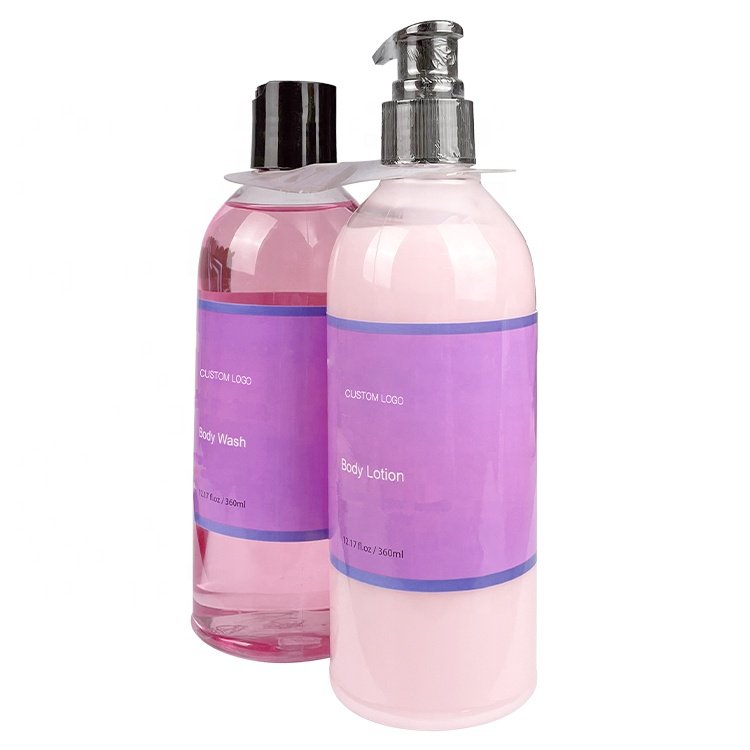 Wholesale Custom Logo Private Label Purple Packaging Beauty Natural Bath Body Wash Body Lotion Set