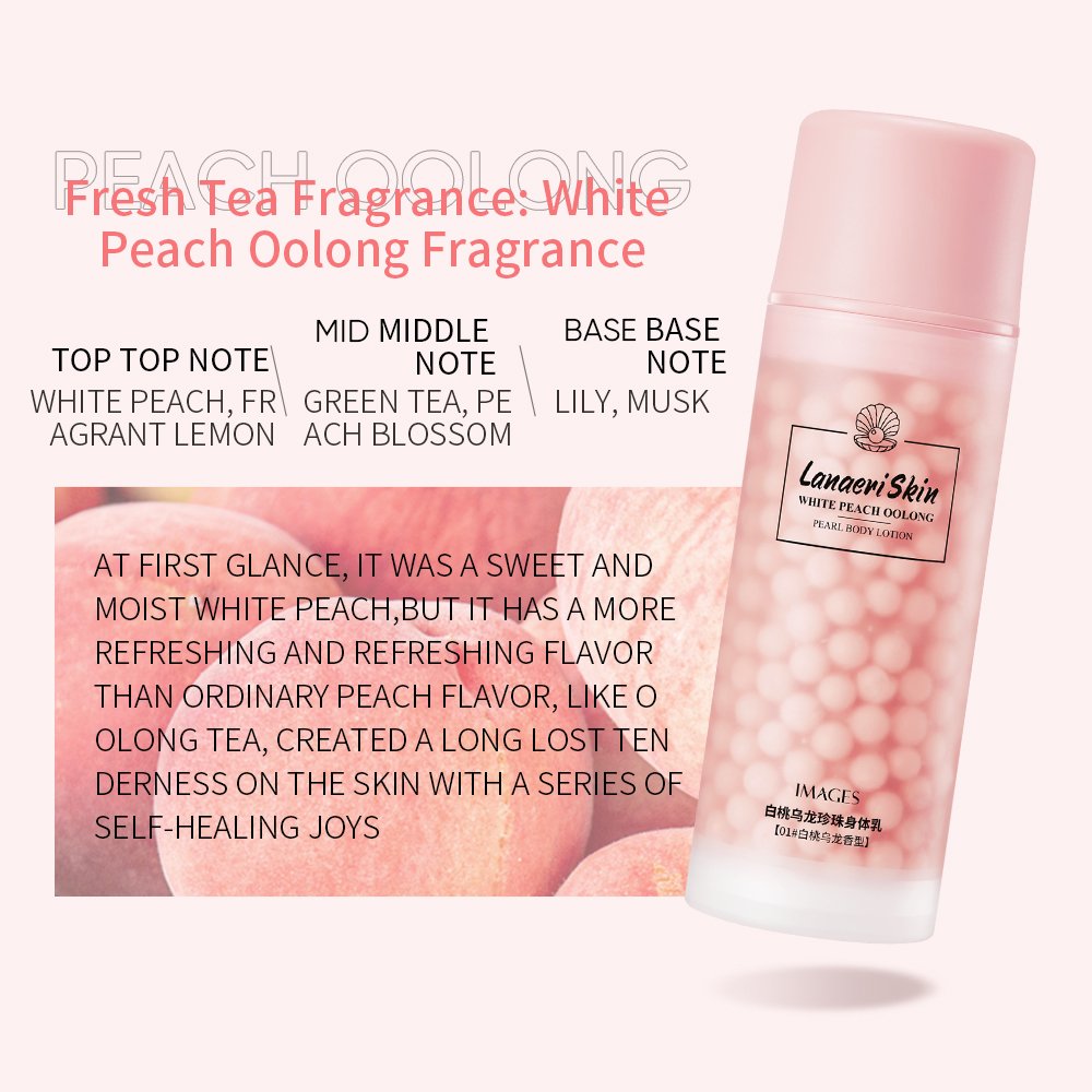 OEM IMAGES factory price wholesale white peach oolong pearl travel portable moisturizing whitening body lotion