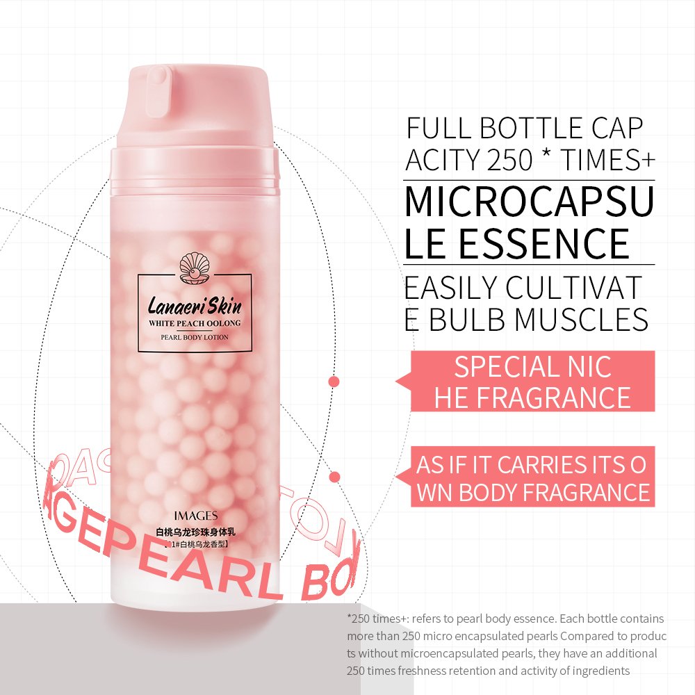 OEM IMAGES factory price wholesale white peach oolong pearl travel portable moisturizing whitening body lotion