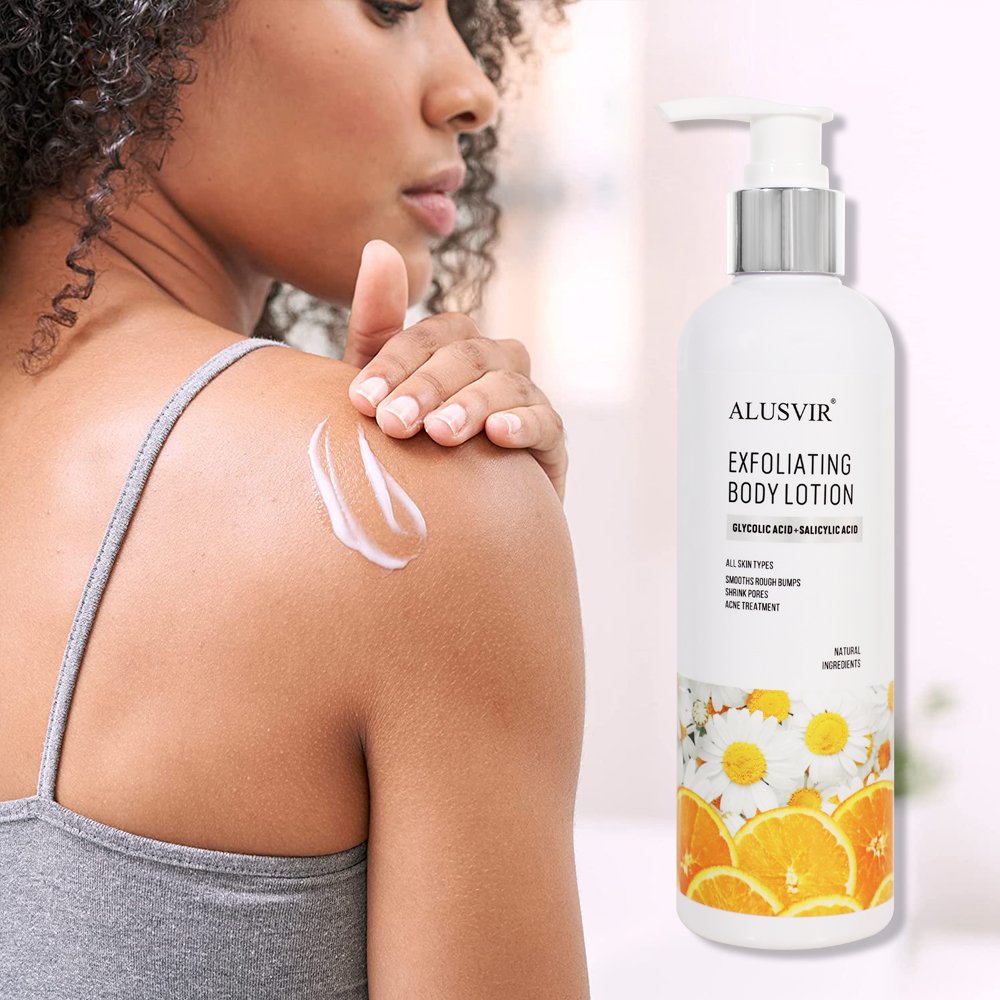 12% Glycolic Acid 2% Salicylic Acid Remove Dead Body Skin Lightening Smoothing Whitening Exfoliating Orange Peeling Body Lotion