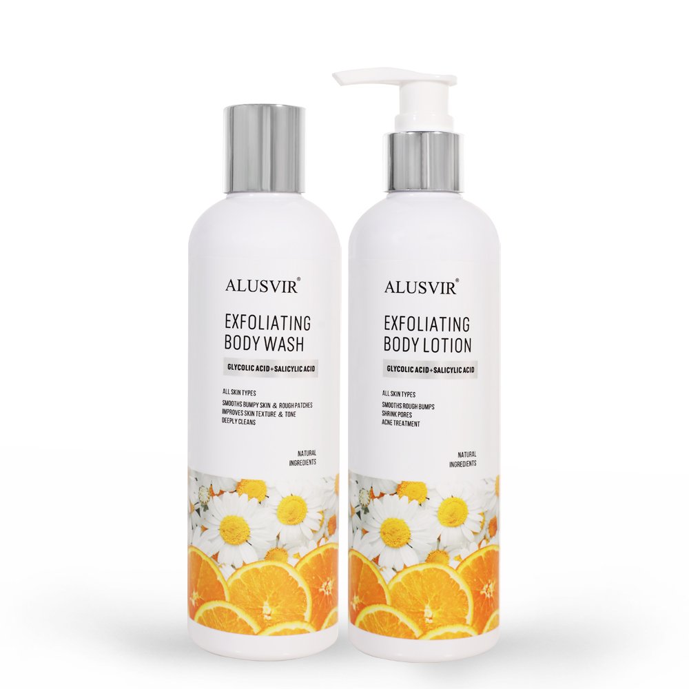 12% Glycolic Acid 2% Salicylic Acid Remove Dead Body Skin Lightening Smoothing Whitening Exfoliating Orange Peeling Body Lotion