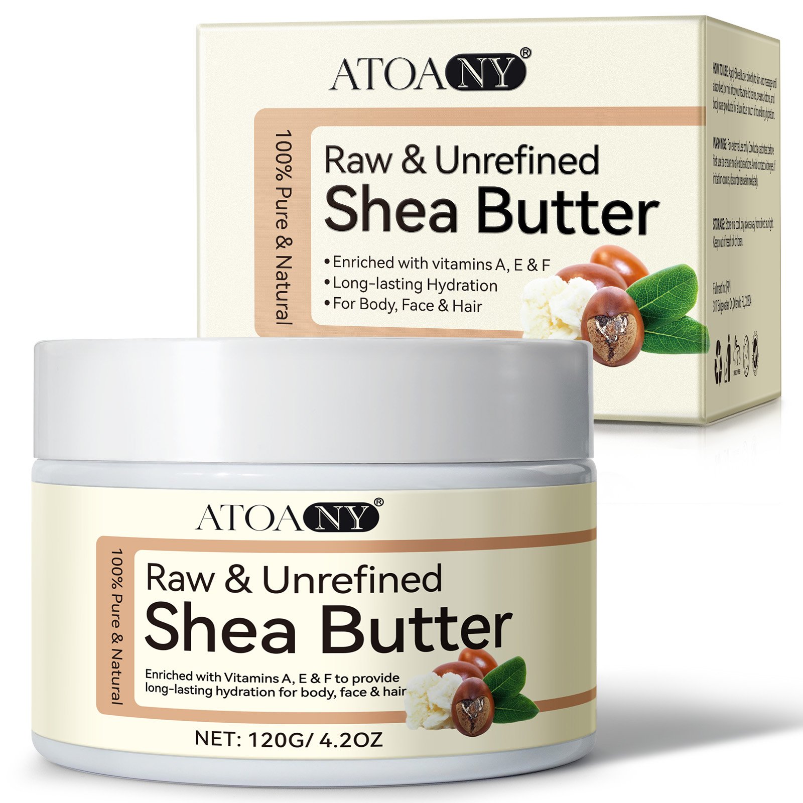 ATOANY antioxidant deep hydration organic shea butter lotion cream whipped shea body butter unrefined raw shea butter