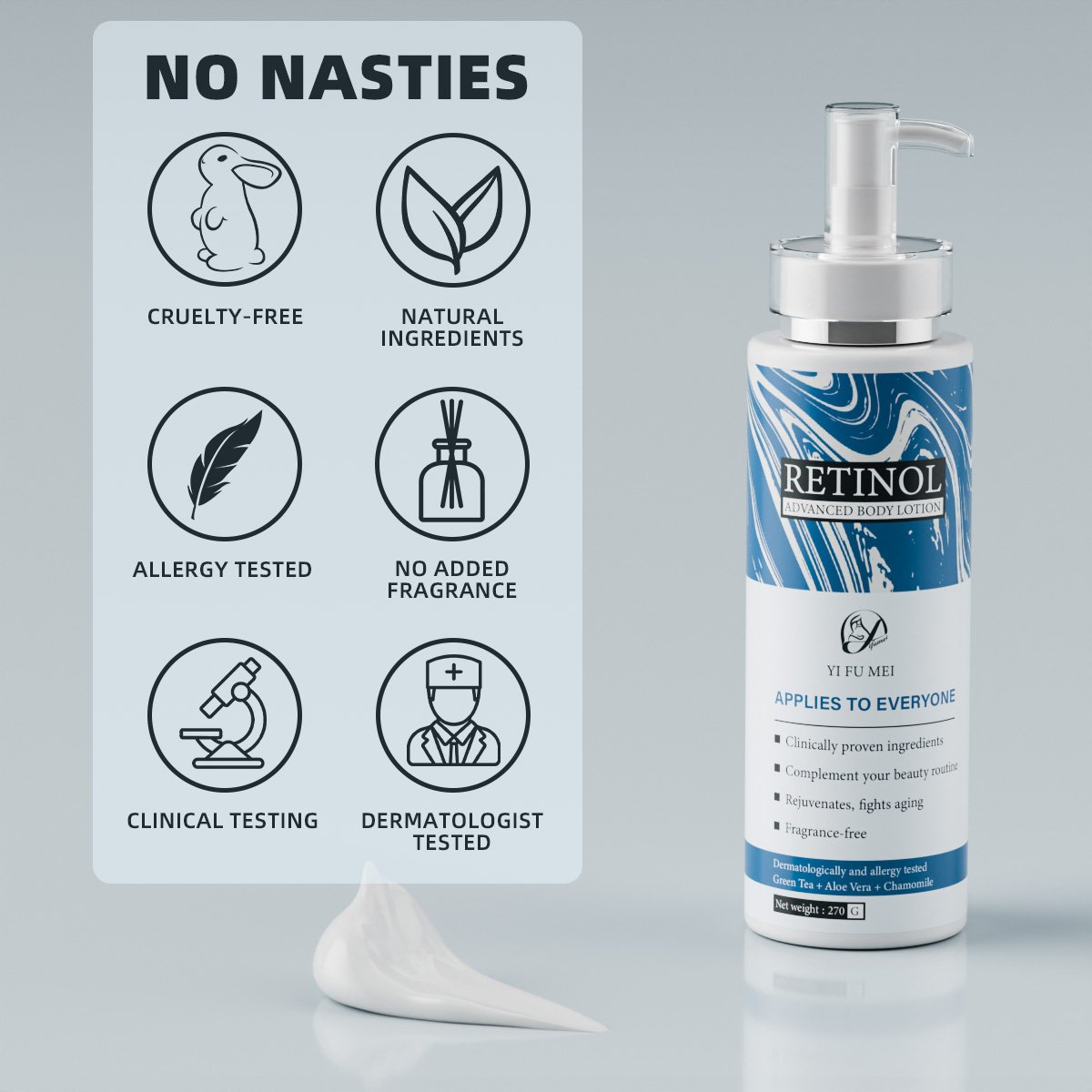 Private Label Natural No Side Effects Organic Aloe Vera Retinol Whitening Skin Body Moisturizer Lotion