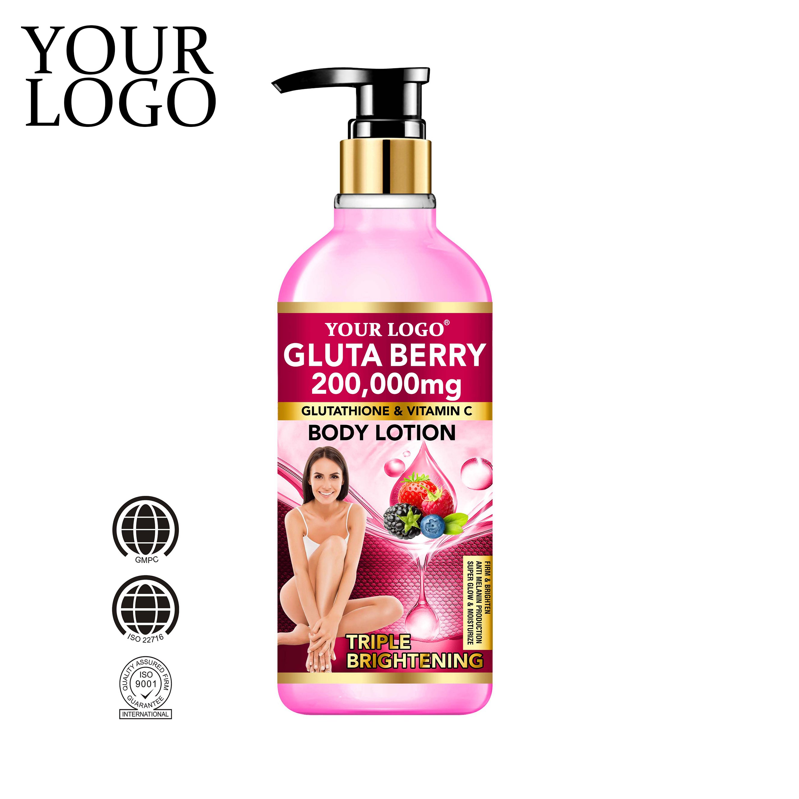 ROUSHUN Body Lotion Private Label Firming Moisturizing Brightening Gluta Berry Body Lotion