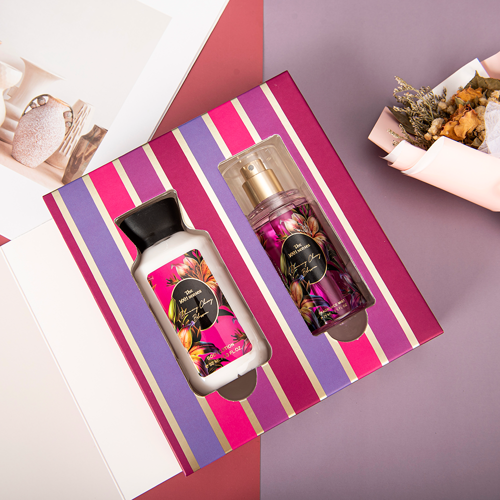 2PCS Winter Body Skin Care Gift Set 77ML Body Spray Fragrance Perfume Mist And Body Lotion Cream 88ML Christmas Present