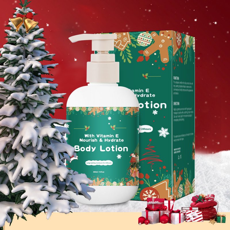 Customized OEM ODM 300ml Cream Merry Christmas Gift Moisturizing & Whitening Body Lotion For Dry Skin