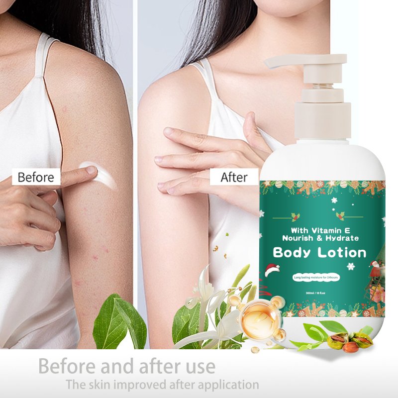 Customized OEM ODM 300ml Cream Merry Christmas Gift Moisturizing & Whitening Body Lotion For Dry Skin