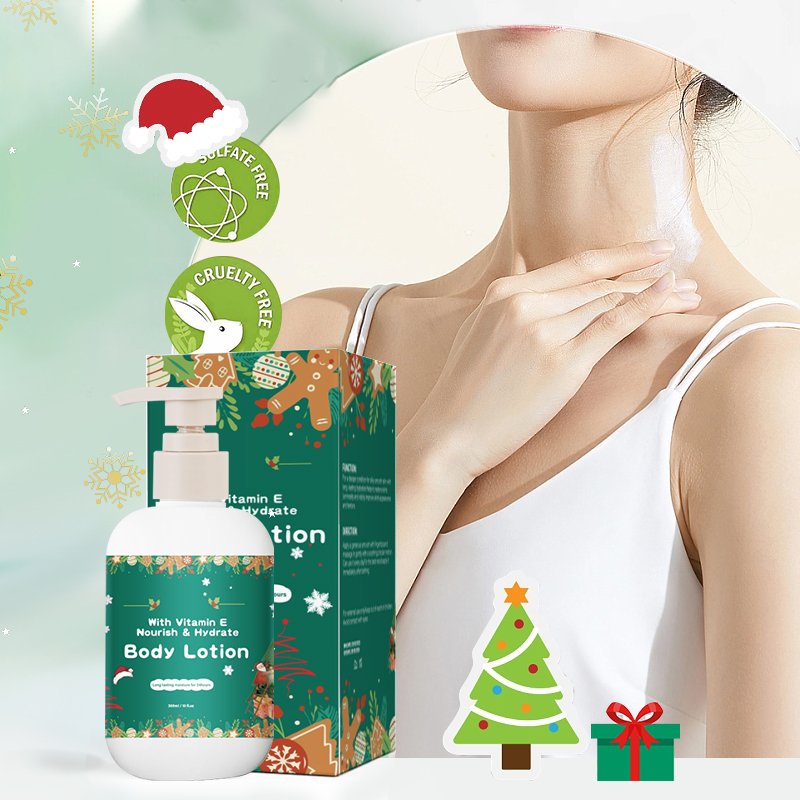 Customized OEM ODM 300ml Cream Merry Christmas Gift Moisturizing & Whitening Body Lotion For Dry Skin