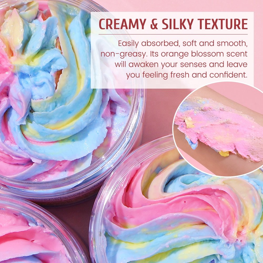 Custom Skin Smooth Nourishing Hydrating Lotion Rainbow Vegan Organic Whipped Body Butter