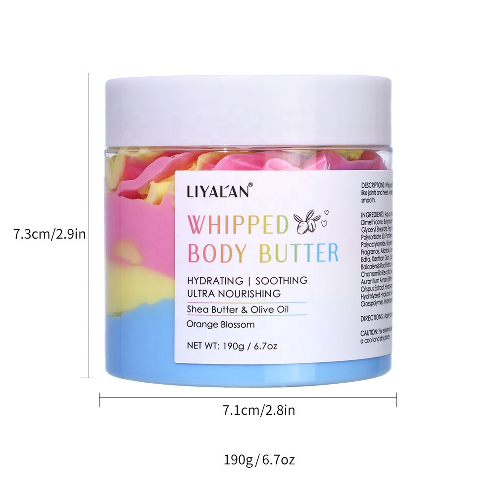 Custom Skin Smooth Nourishing Hydrating Lotion Rainbow Vegan Organic Whipped Body Butter