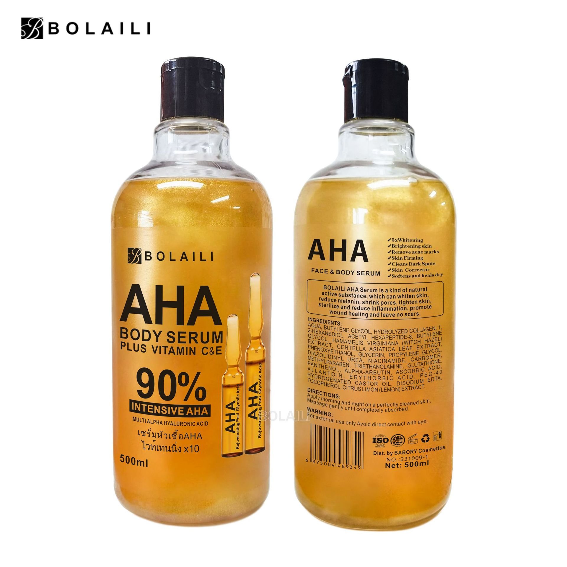 AHA Gold Liquid hydrating, firming, brightening and smoothing fine face body moisturizing Essence 500ml wholesale price