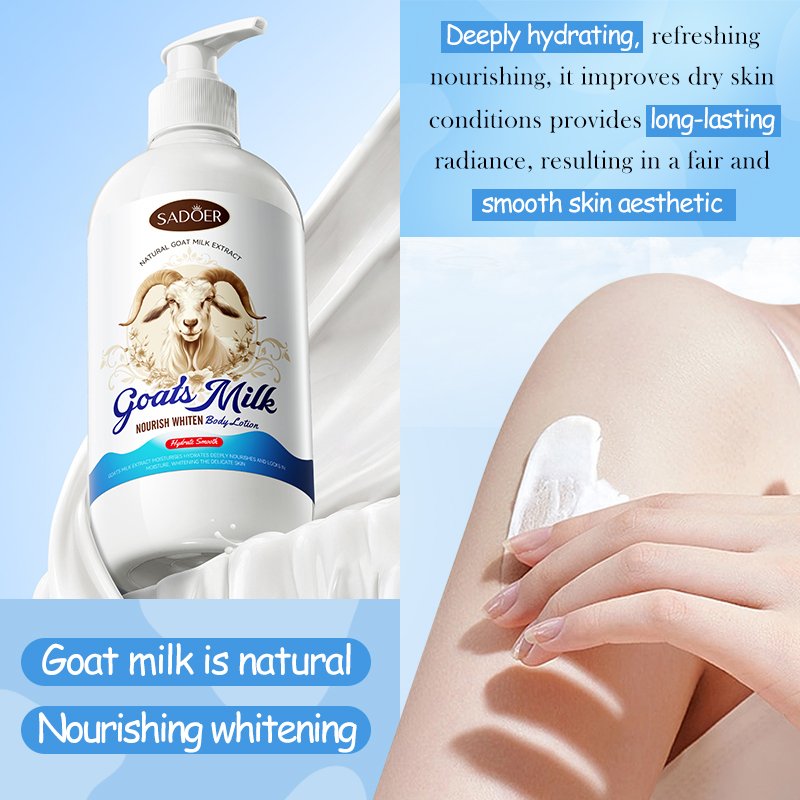 OEM SADOER Wholesale Goat'S Milk Brightening Body Lotion Natural Moisturizing Nourishing Whitening Skin Care Adults Body Lotion