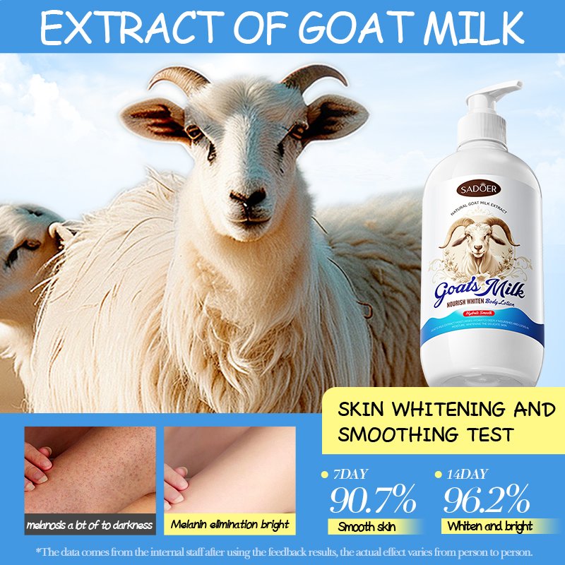 OEM SADOER Wholesale Goat'S Milk Brightening Body Lotion Natural Moisturizing Nourishing Whitening Skin Care Adults Body Lotion