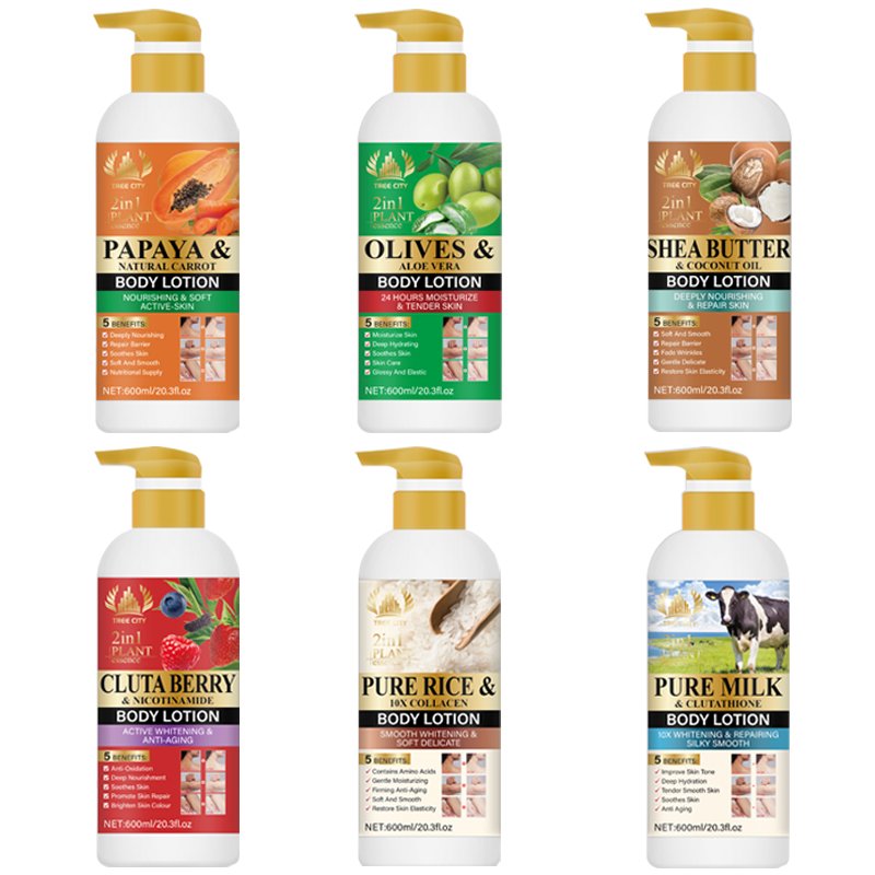 High Quality 600ml Organic Moisturizing Brightening Whitening Body Lotion For Black Skin