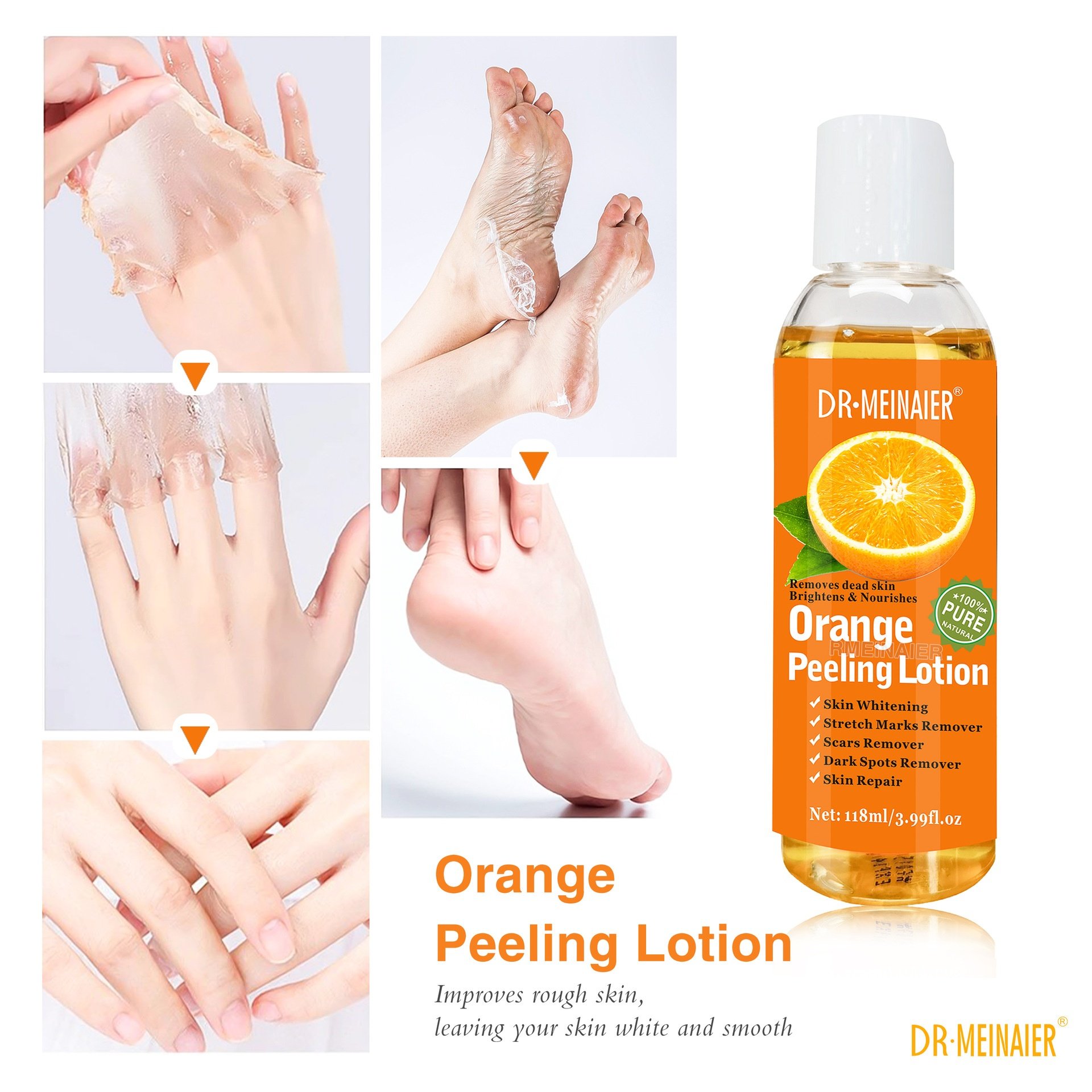 Orange Peel Lotion Hand Feet Cross-Border Foreign Trade Fresh Orange Moisturizing Body Care Oil Herbal Removes Dead Skin