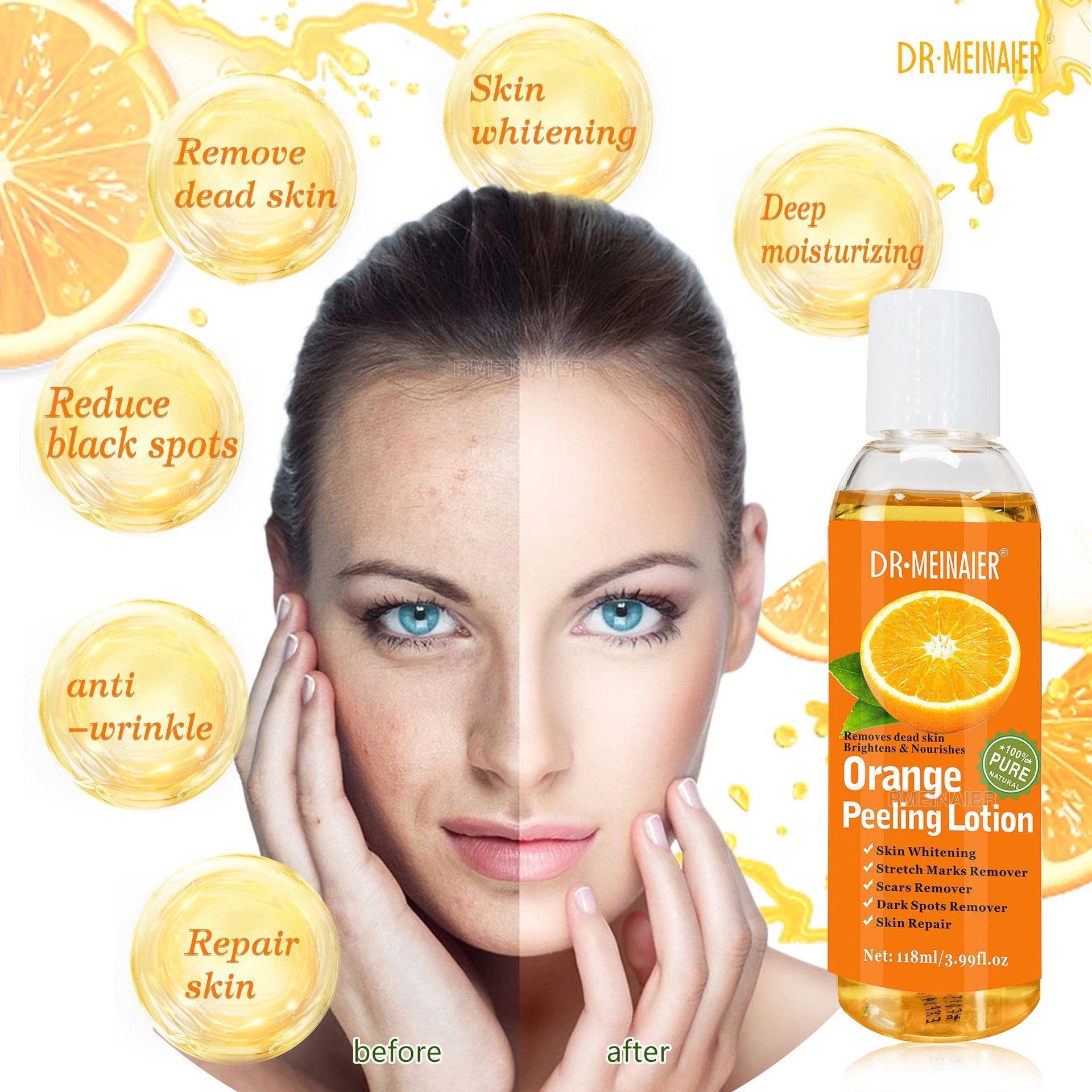 Orange Peel Lotion Hand Feet Cross-Border Foreign Trade Fresh Orange Moisturizing Body Care Oil Herbal Removes Dead Skin