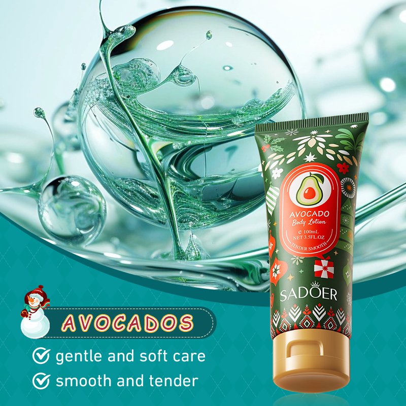 OEM SADOER private label christmas avocado moisturizing cream anti cracking whitening skin lightening body lotion dark skin