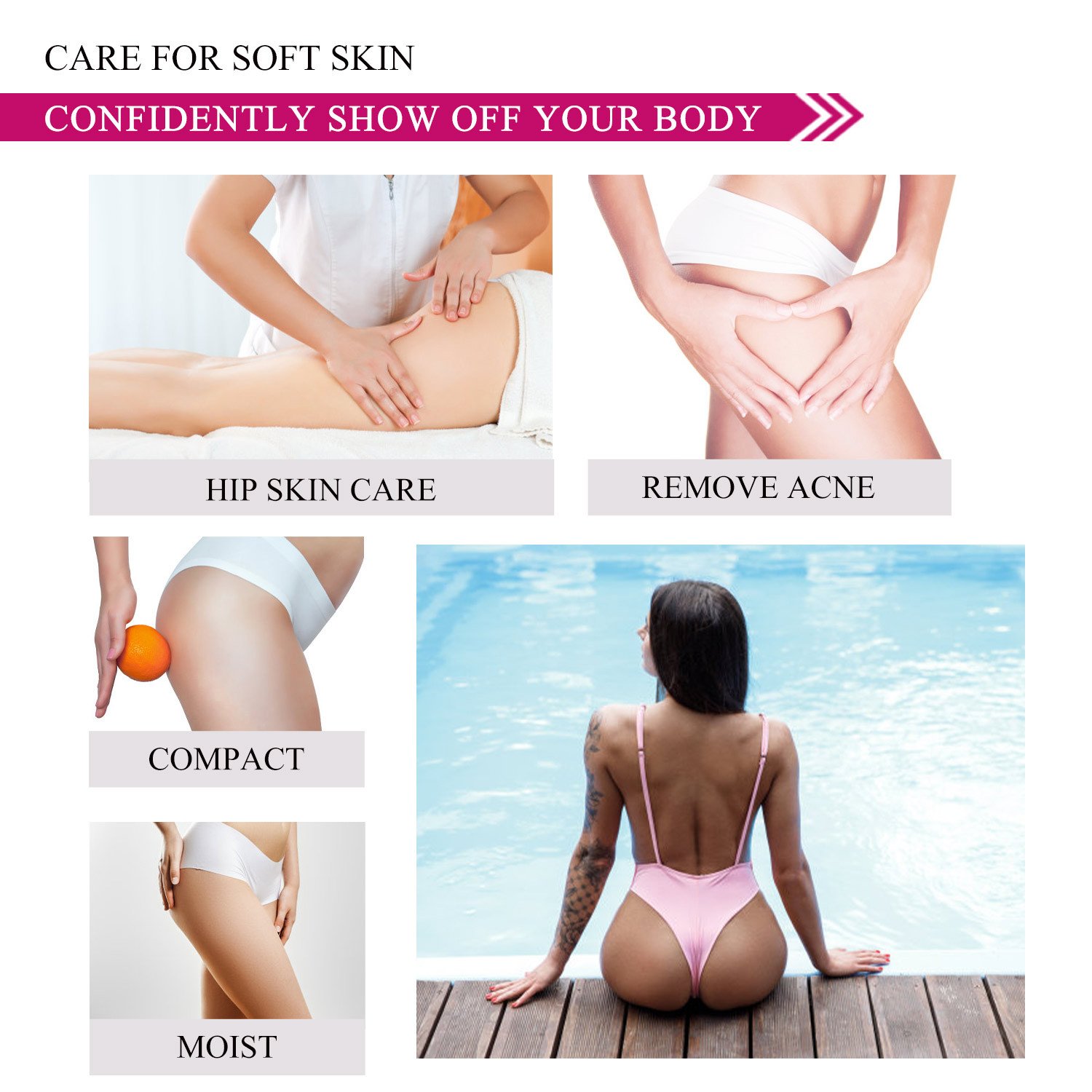 Private Label Butt Acne Removal Gel Thigh Acne Clearing Hip Smoothing Treats Acne Dry Skin Rashes & Butt Crack Cream