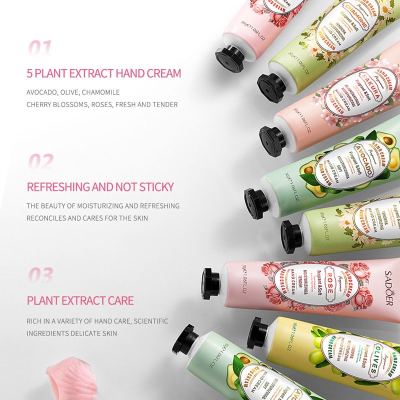Advanced Fruit Hand Cream Rose Chamomile Hand Cream 30g effectively prevents dry, cracked and dehydrated skin