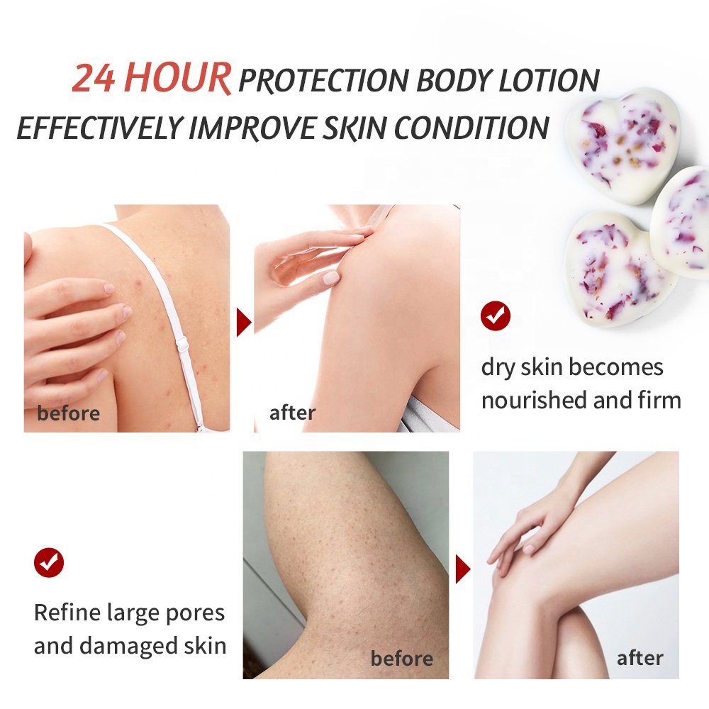 Private Label Heart-shaped Handmade Moisturizes Hydrates Skin Shea Butter Rose Solid Lotion Bars