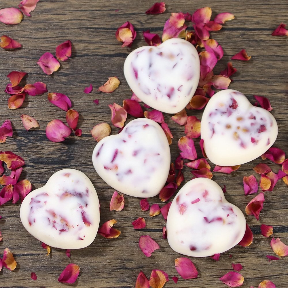 Private Label Heart-shaped Handmade Moisturizes Hydrates Skin Shea Butter Rose Solid Lotion Bars