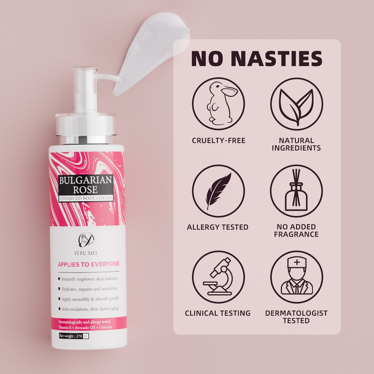 Custom Logo Vegan Rose Face And Body Lotion Organic Skincare Moisturizer Whitening Body Lotions For Women