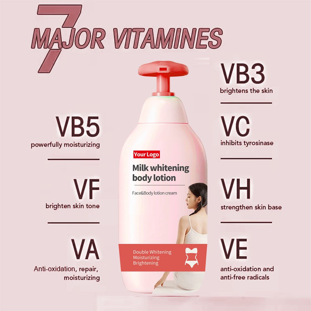 Private Label Vitamin c skin whitening brightening Niacinamide brightening body lotion for women