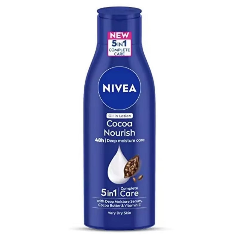 Nivea Cocoa Nourish Body Lotion for Adults Vitamin E & Glycerin Infused for Very Dry Skin Coconut Oil Cocoa Butter Men Women