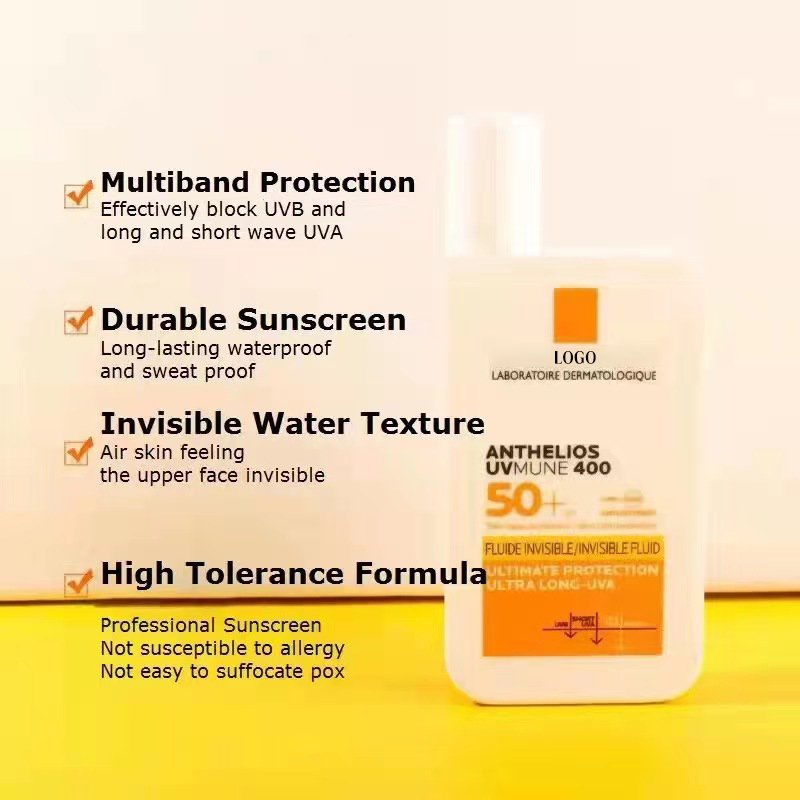 High Quality SPF 50+ Waterpro Anti-sweat Whitening Sunscreen for Women Outside Sunscreen Lotion Body Lotion Logo Brand Adults