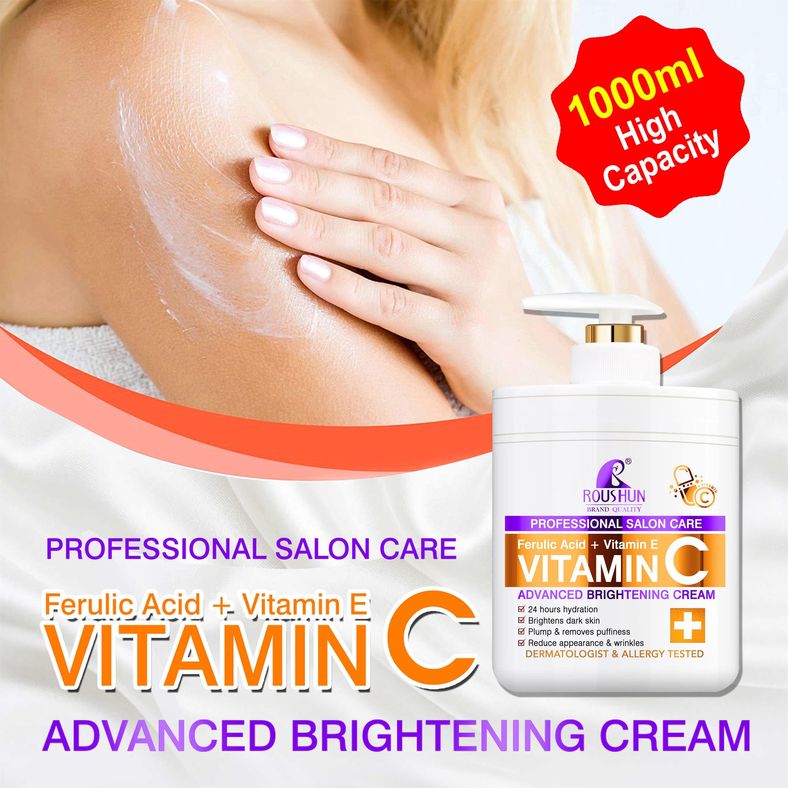 ROUSHUN VC Body Cream Private Logo Vitamin C Brightening Whitening Best Body Lotion For Dark Spots
