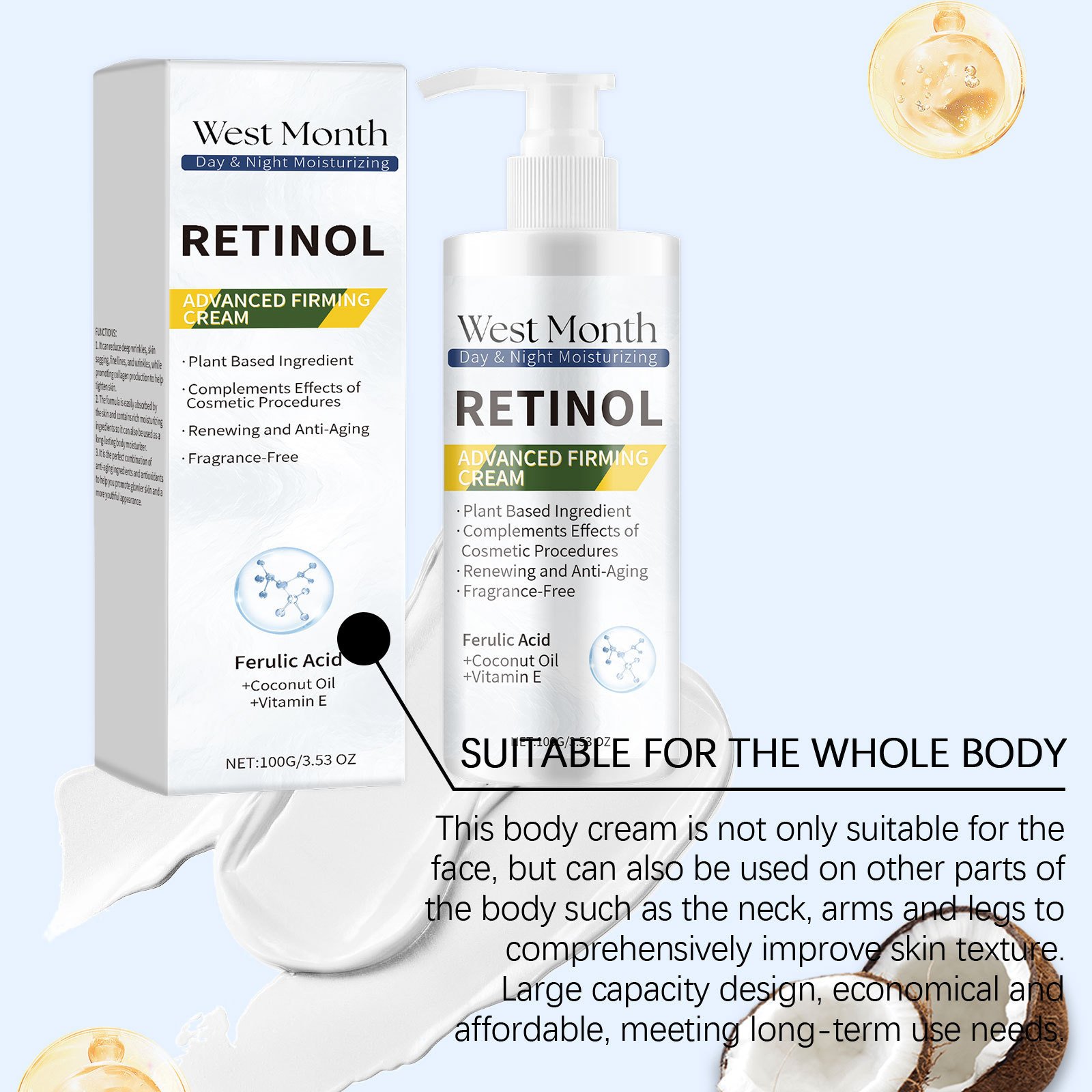 Moisturizing Organic Whipped Body Lotion Cream Butter Skin Whitening Body Care Skincare For Women Lightening