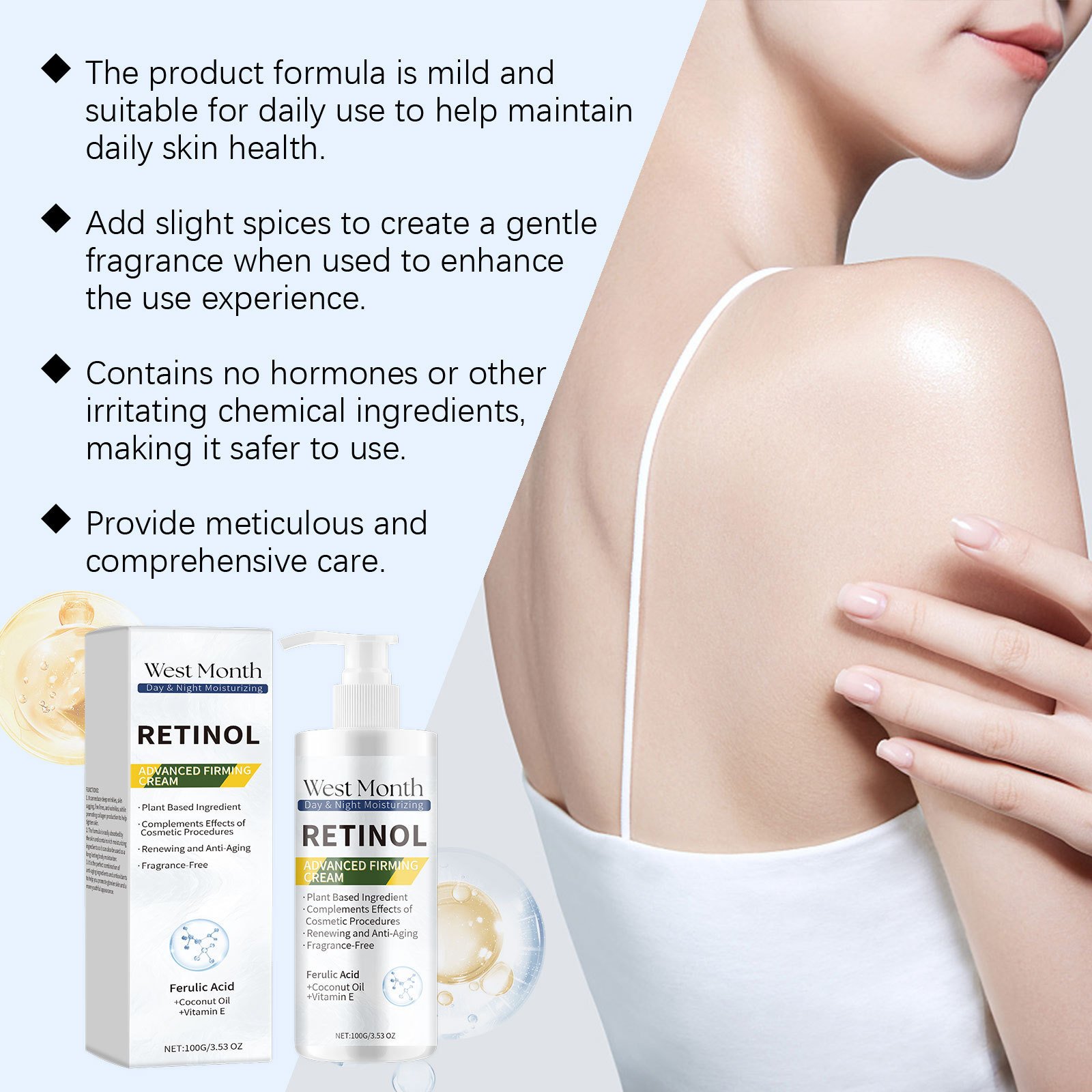 Moisturizing Organic Whipped Body Lotion Cream Butter Skin Whitening Body Care Skincare For Women Lightening