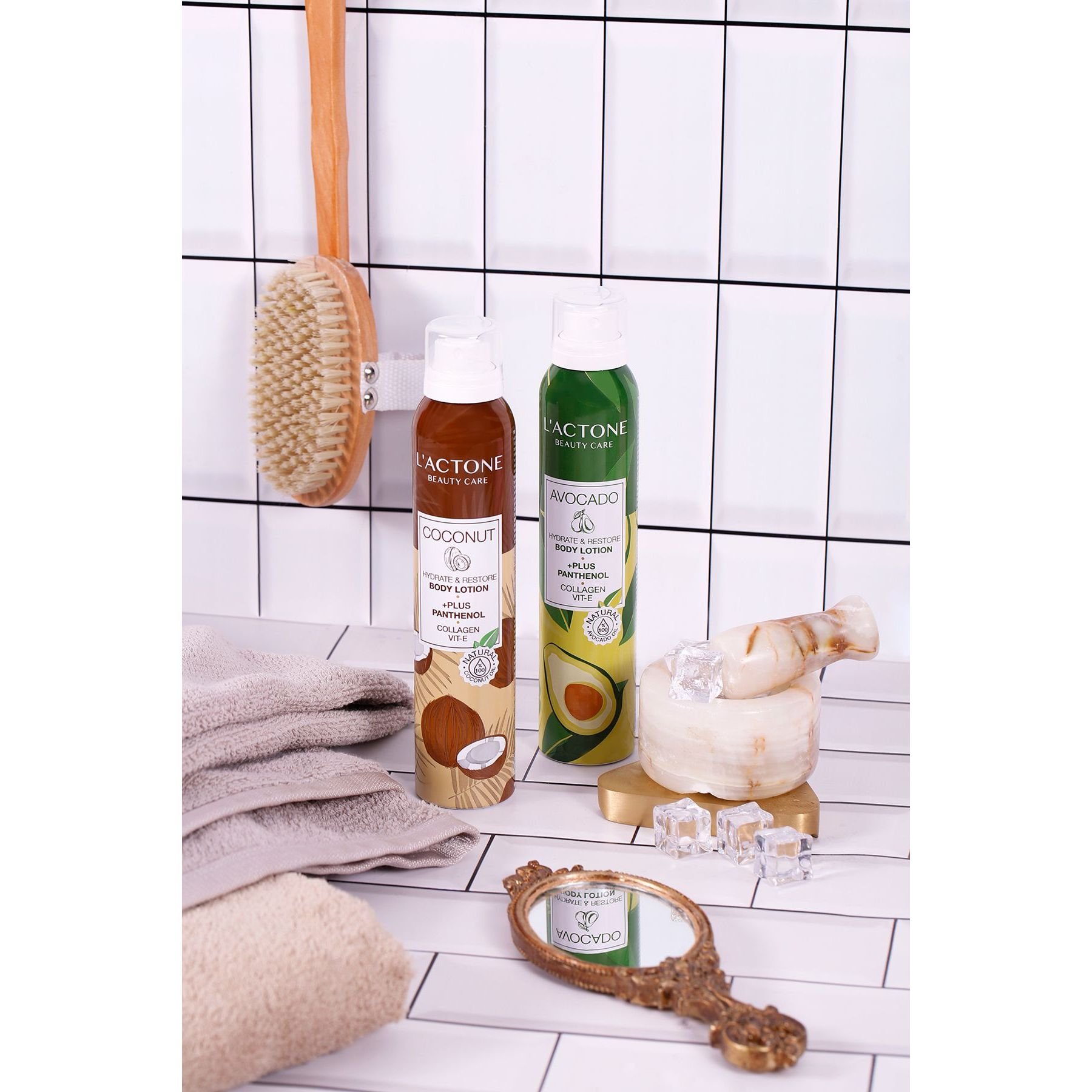 Avocado & Coconut Panthenol Body Lotion 2'li Set Moisturising Spray Supply Type