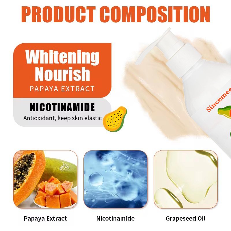Wholesale Brightening Perfumed Thailand OEM Moisturizing Organic Lightening Papaya Whitening Cream Body Lotion