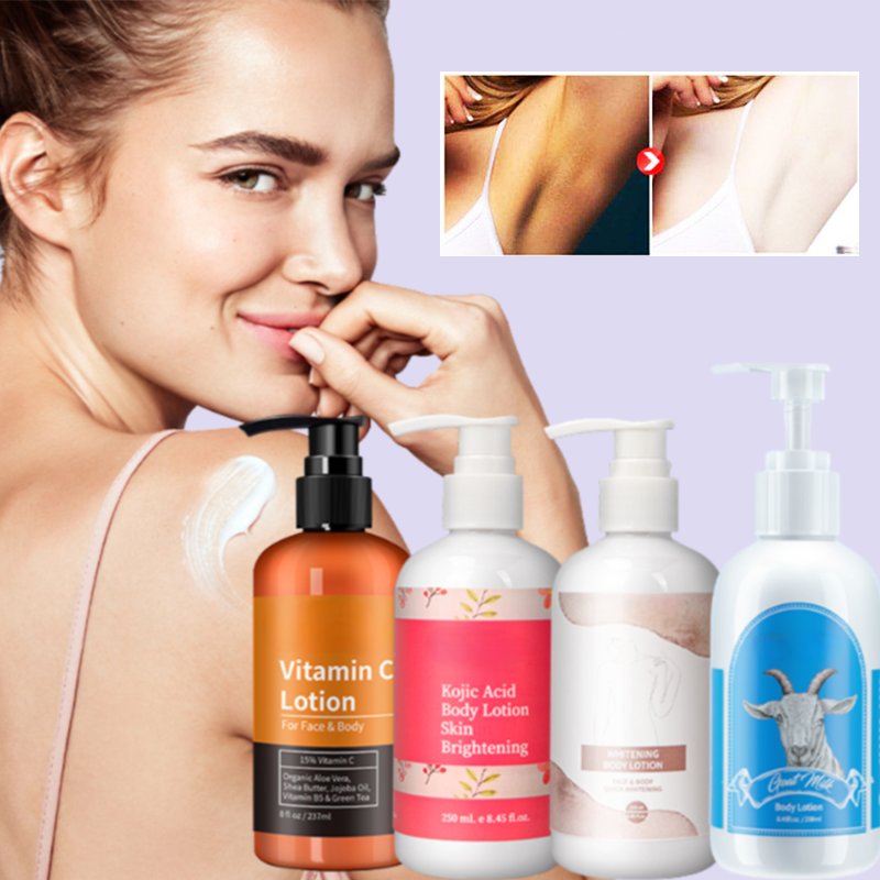 Best Korean 400ml natural no side effects skin cream strong bleaching whitening body lotion for dubai african black skin