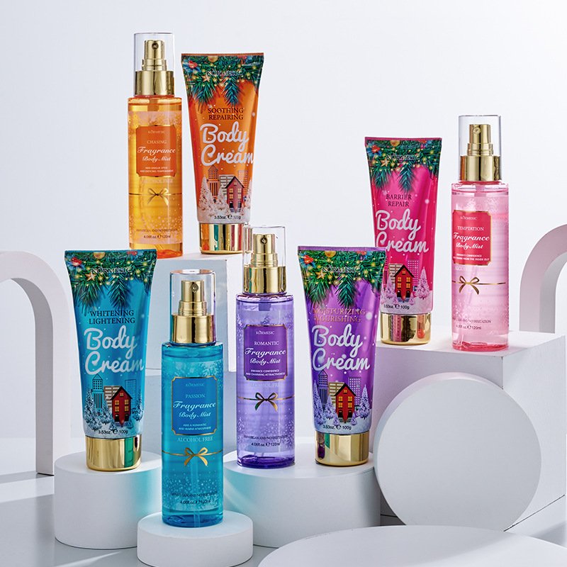 KORMESIC Perfume Body lotion Flower Scent Body Spray Mist Whitening Lotion Christmas Gift Set For Adult