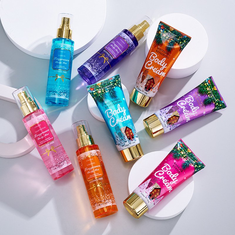 KORMESIC Perfume Body lotion Flower Scent Body Spray Mist Whitening Lotion Christmas Gift Set For Adult