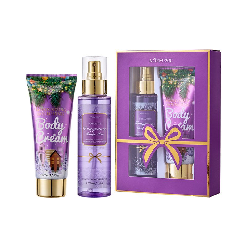 KORMESIC Perfume Body lotion Flower Scent Body Spray Mist Whitening Lotion Christmas Gift Set For Adult